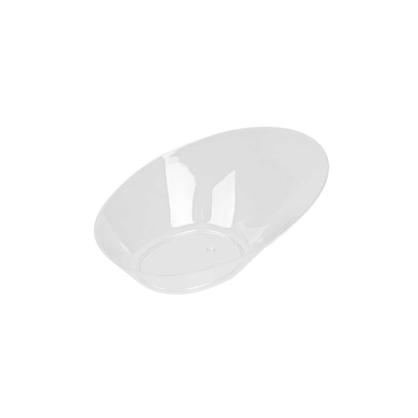 Restaurantware Mini Serve Oval Clear Plastic Ellipse Dish - 4" X 3" X 1 1/4" - 100 Count Box