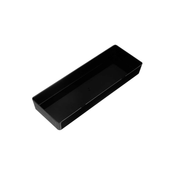 Restaurantware Mini Serve Rectangle Black Plastic Modern Plate - 5 1/4" X 1 3/4" X 3/4" - 100 Count Box
