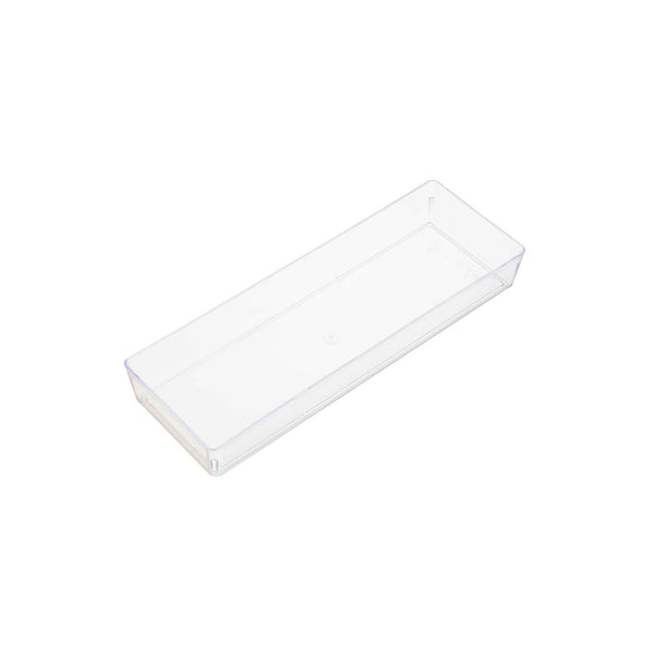 Restaurantware Mini Serve Rectangle Clear Plastic Modern Plate - 5 1/4" X 1 3/4" X 3/4" - 100 Count Box