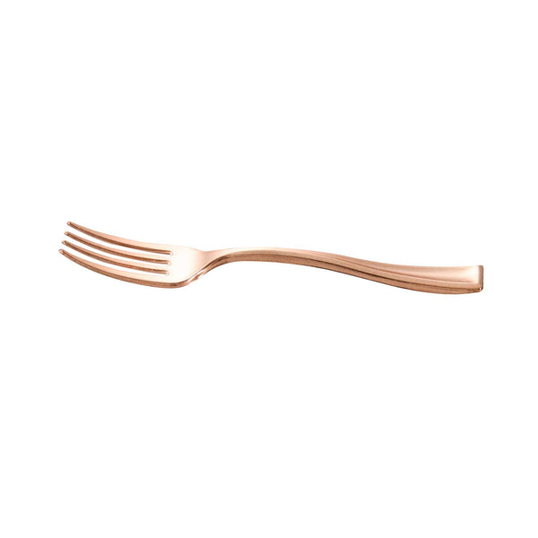 Restaurantware Mini Serve Rose Gold Plastic Mini Fork - 4" - 500 Count Box