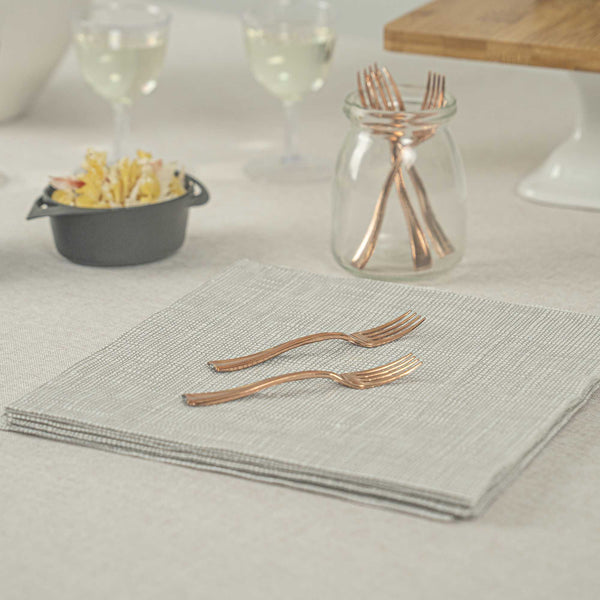 Restaurantware Mini Serve Rose Gold Plastic Mini Fork - 4" - 500 Count Box