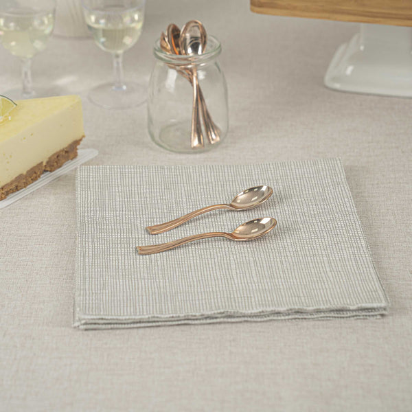 Restaurantware Mini Serve Rose Gold Plastic Mini Spoon - 4" - 500 Count Box
