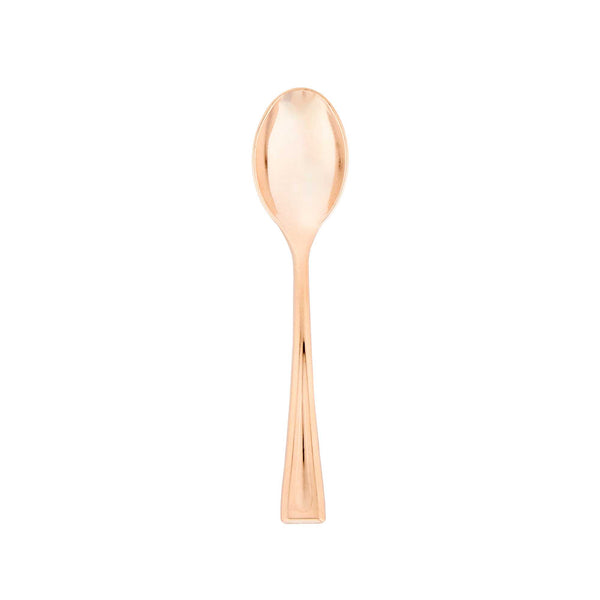 Restaurantware Mini Serve Rose Gold Plastic Mini Spoon - 4" - 500 Count Box
