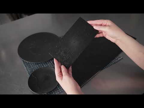 Restaurantware Mini Serve Round Black Plastic Small Plate - Faux Slate - 5" X 5" - 100 Count Box