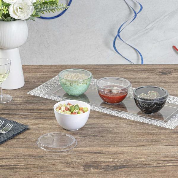 Restaurantware Mini Serve Round Clear Plastic Lid - Fits Bodega / Parfait / Cylindro Cup - 100 Count Box