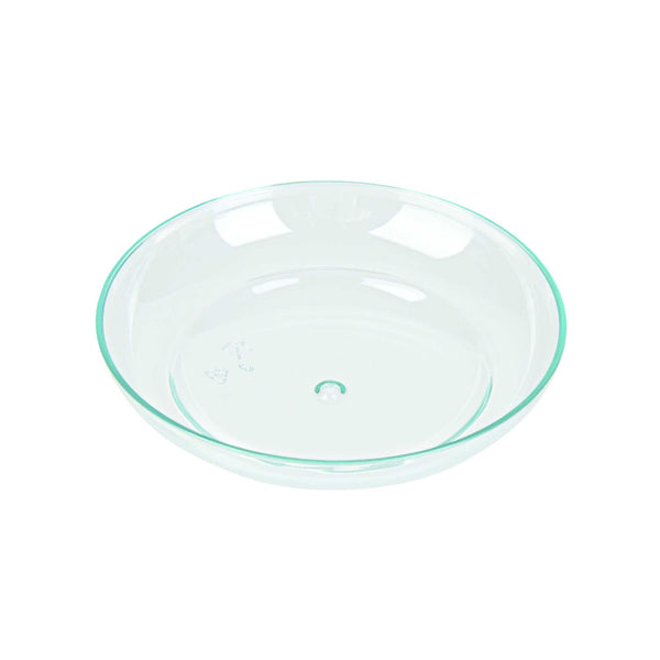 Restaurantware Mini Serve Round Seagreen Plastic Mini Rotondo Plate - 3 1/4" X 3 1/4" X 3/4" - 100 Count Box