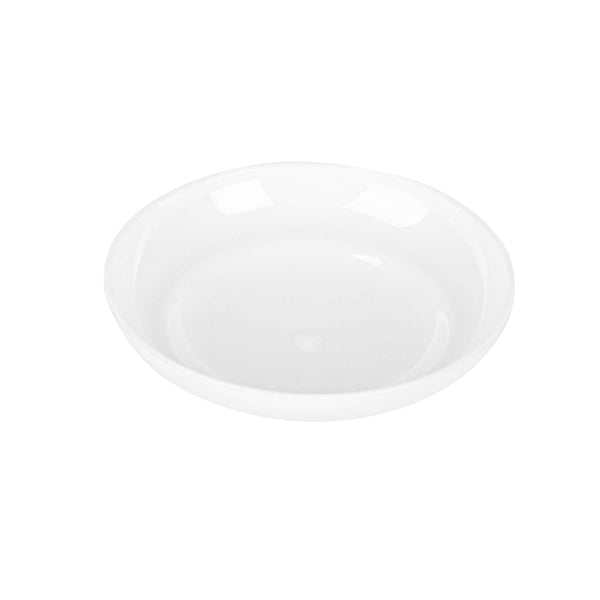 Restaurantware Mini Serve Round White Plastic Mini Rotondo Plate - 3 1/4" X 3 1/4" X 3/4" - 100 Count Box