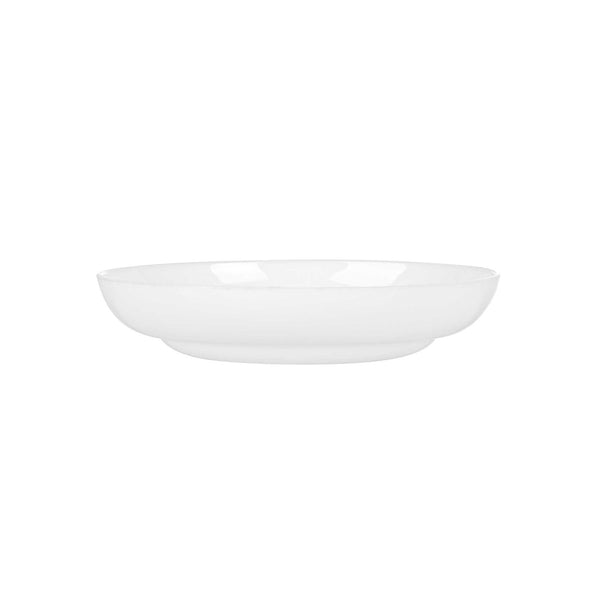 Restaurantware Mini Serve Round White Plastic Mini Rotondo Plate - 3 1/4" X 3 1/4" X 3/4" - 100 Count Box