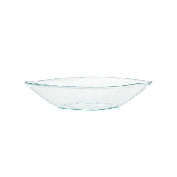 Restaurantware Mini Serve Seagreen Plastic Comma Plate - 3 1/2" X 4 1/2" X 1" - 100 Count Box