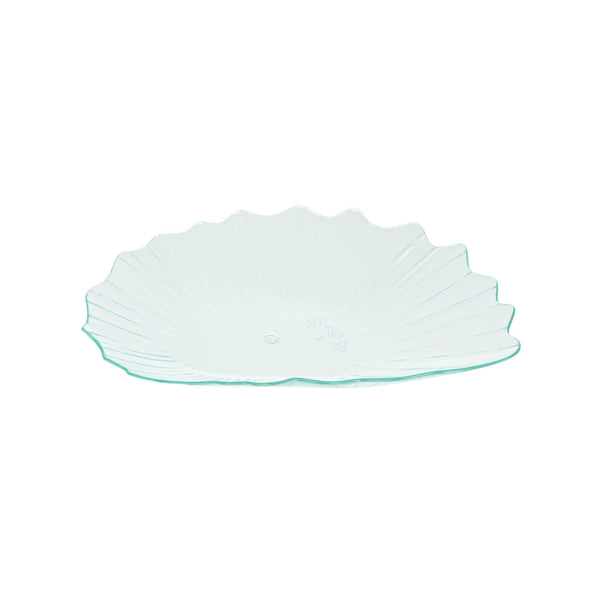 Restaurantware Mini Serve Seagreen Plastic Mini Coquille Plate - 3 1/4" X 3 1/4" X 1/2" - 100 Count Box