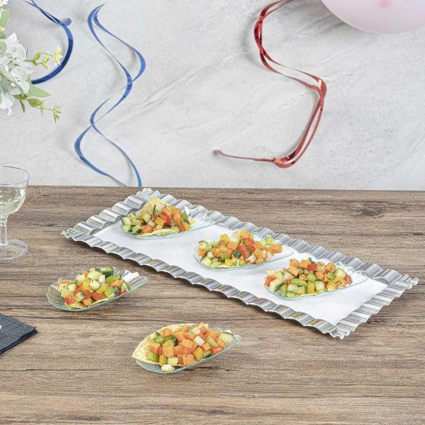 Restaurantware Mini Serve Seagreen Plastic Mini Coquille Plate - 3 1/4" X 3 1/4" X 1/2" - 100 Count Box