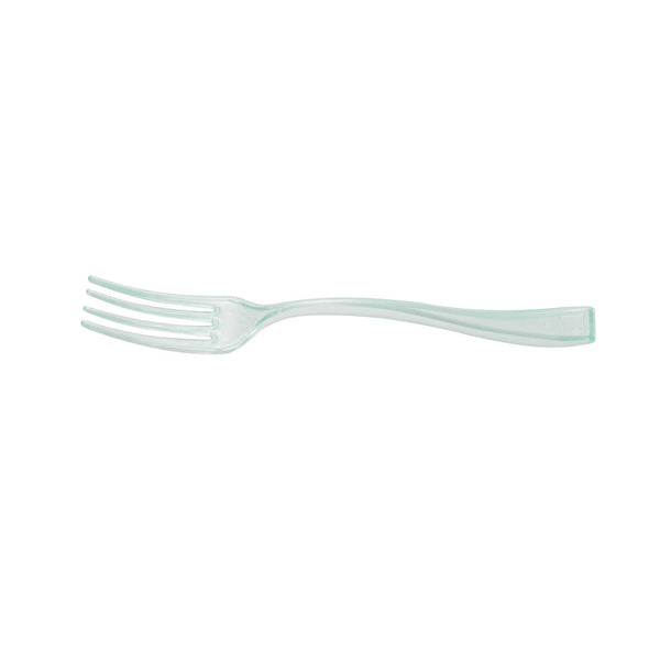 Restaurantware Mini Serve Seagreen Plastic Mini Fork - 4" - 500 Count Box