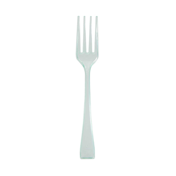 Restaurantware Mini Serve Seagreen Plastic Mini Fork - 4" - 500 Count Box