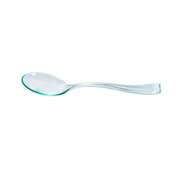 Restaurantware Mini Serve Seagreen Plastic Mini Spoon - 4" - 500 Count Box