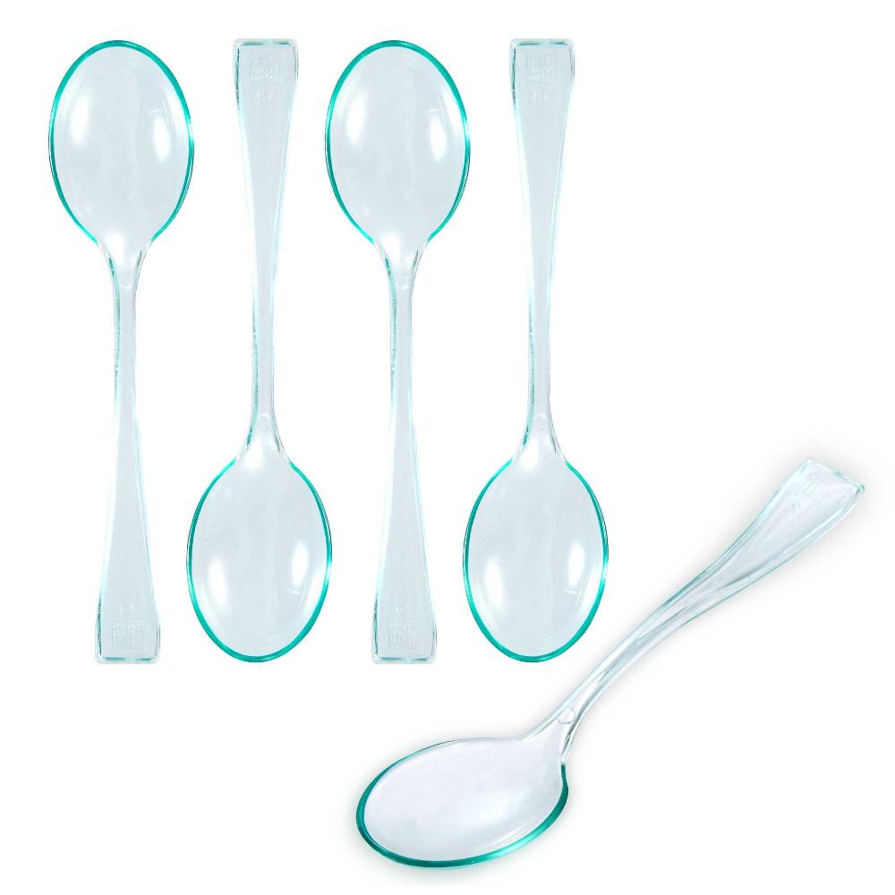 restaurantware Mini Serve Seagreen Plastic Mini Spoon - 4" - 500 count box