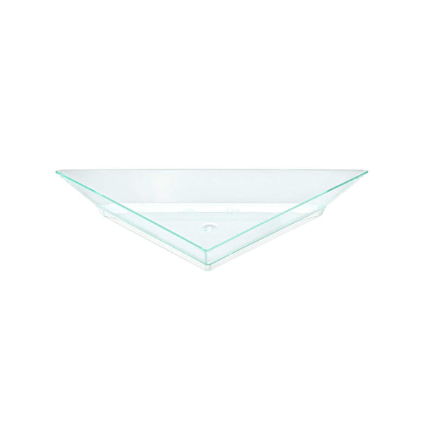 Restaurantware Mini Serve Seagreen Plastic Mini Triangolo Appetizer Plate - 4" X 2" - 100 Count Box