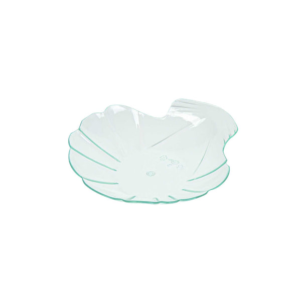 Restaurantware Mini Serve Seagreen Plastic Shell Plate - 3 1/4" X 3 1/4" X 1/2" - 100 Count Box