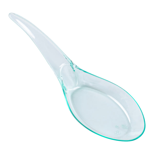 Restaurantware Mini Serve Seagreen Plastic Wave Spoon - 5" X 1 1/2" - 100 Count Box