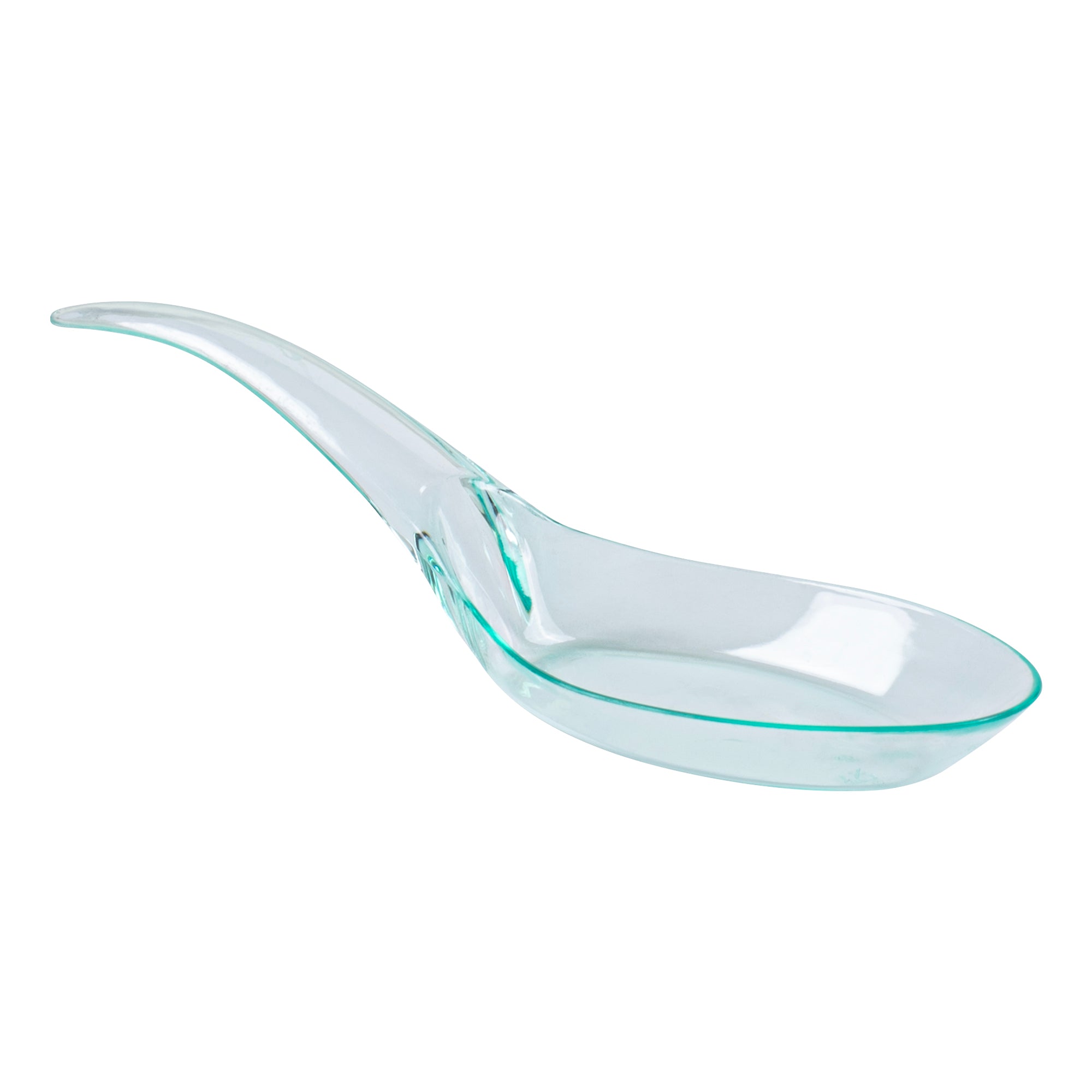 restaurantware Mini Serve Seagreen Plastic Wave Spoon - 5" x 1 1/2" - 100 count box