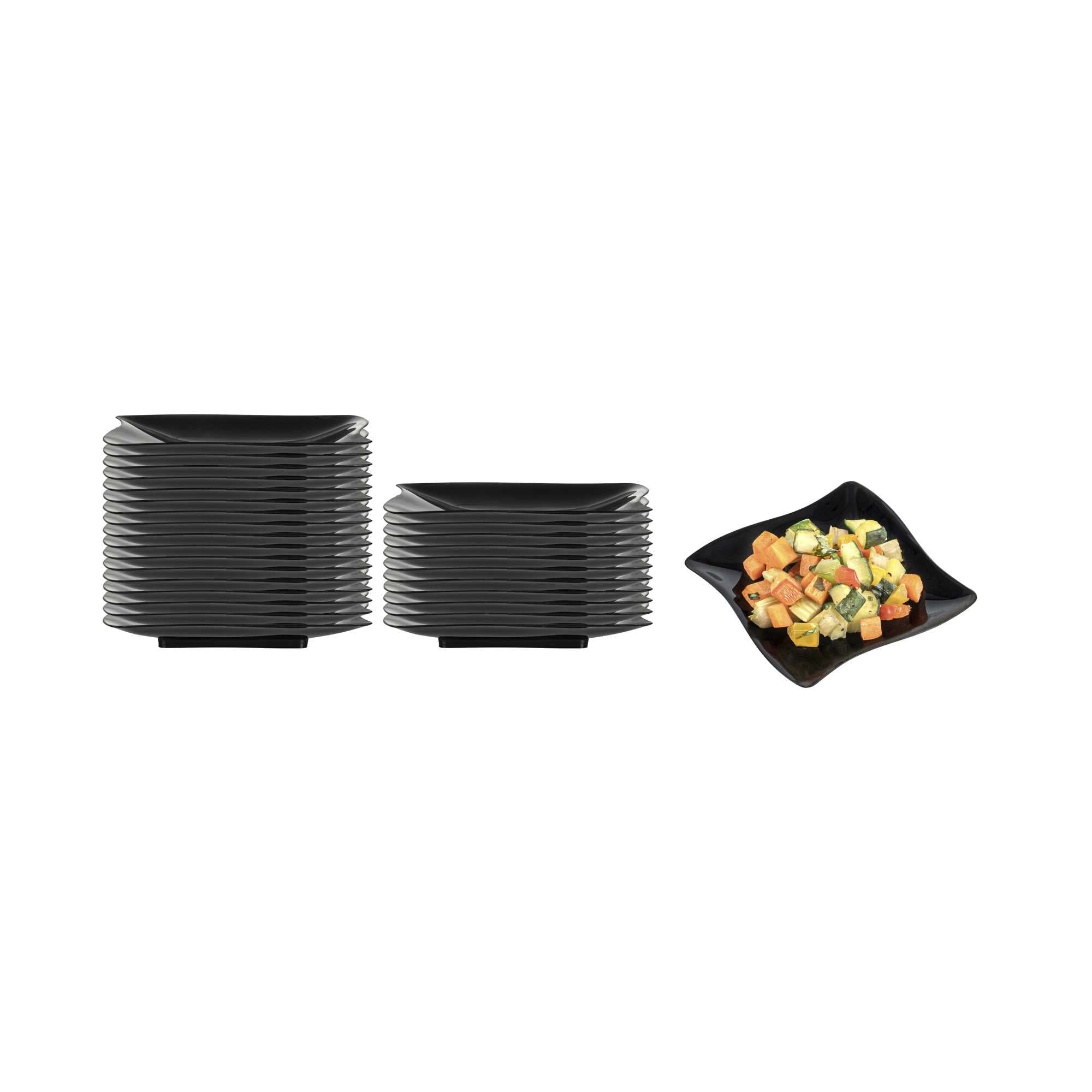 restaurantware Mini Serve Square Black Plastic Aqua Plate - 3" x 3" - 100 count box
