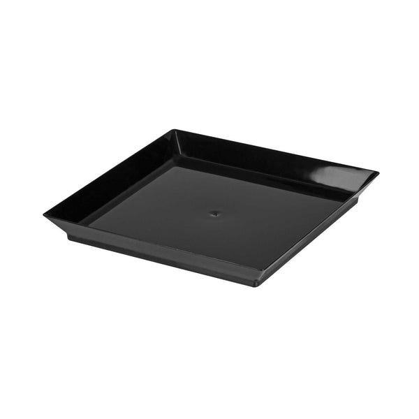Restaurantware Mini Serve Square Black Plastic Medium Modern Plate - 5" X 5" - 100 Count Box