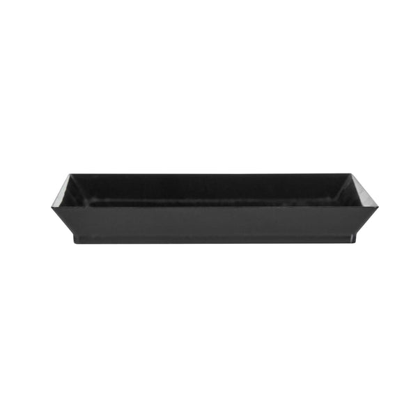 Restaurantware Mini Serve Square Black Plastic Medium Modern Plate - 5" X 5" - 100 Count Box