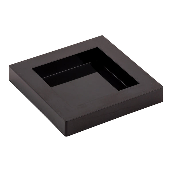 Restaurantware Mini Serve Square Black Plastic Mini Cubic Plate - 2 1/2" X 2 1/2" - 100 Count Box