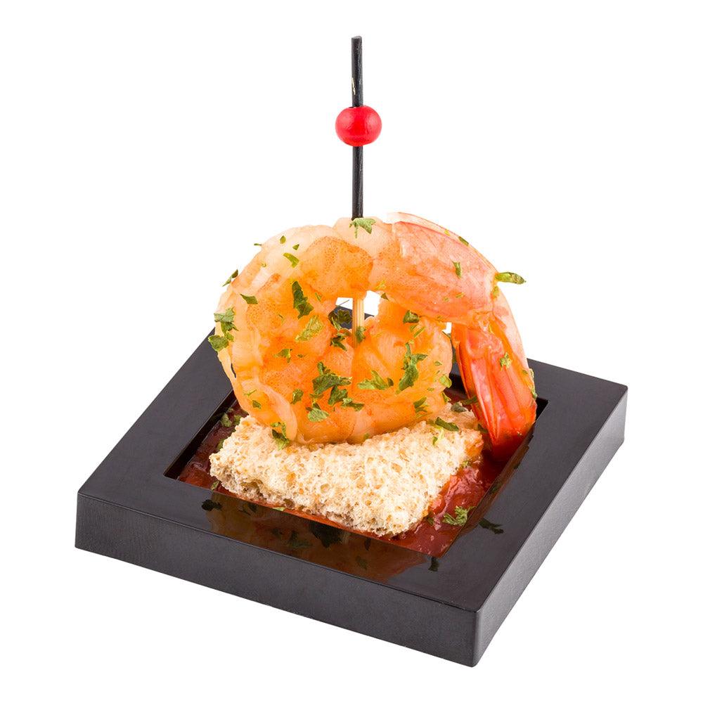 restaurantware Mini Serve Square Black Plastic Mini Cubic Plate - 2 1/2" x 2 1/2" - 100 count box