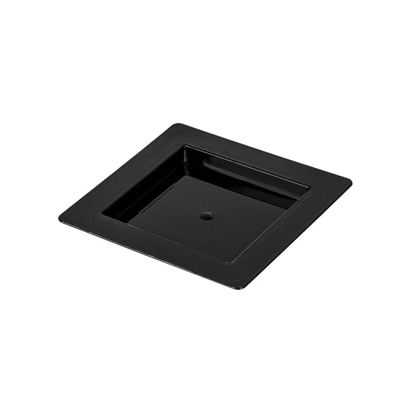 Restaurantware Mini Serve Square Black Plastic Mini Edge Plate - 2 3/4" X 2 3/4" - 100 Count Box