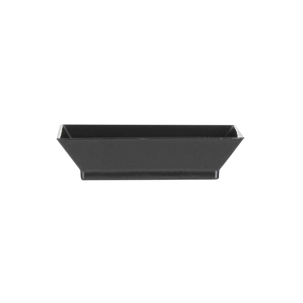 Restaurantware Mini Serve Square Black Plastic Mini Modern Plate - 2 1/2" X 2 1/2" X 1/2" - 100 Count Box