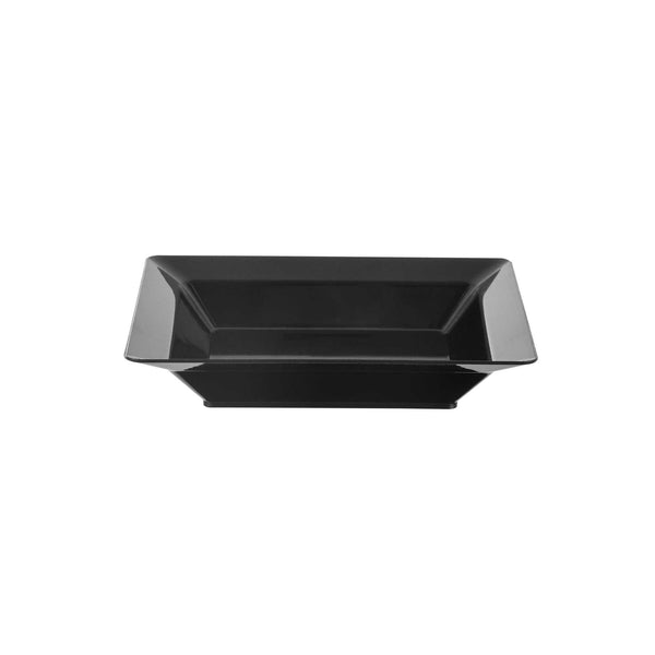 Restaurantware Mini Serve Square Black Plastic Plate - 4 1/4" X 4 1/4" X 1/2" - 100 Count Box