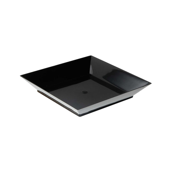 Restaurantware Mini Serve Square Black Plastic Small Modern Plate - 4" X 4" X 1/2" - 100 Count Box