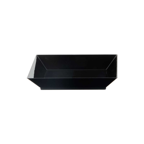 Restaurantware Mini Serve Square Black Plastic Small Modern Plate - 4" X 4" X 1/2" - 100 Count Box