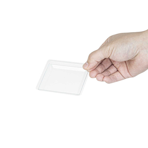 Restaurantware Mini Serve Square Clear Plastic Lid - Fits Large Kova Cup - 100 Count Box