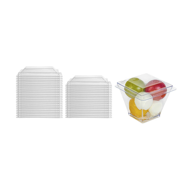 Restaurantware Mini Serve Square Clear Plastic Lid - Fits Mini Kova Cup - 100 Count Box