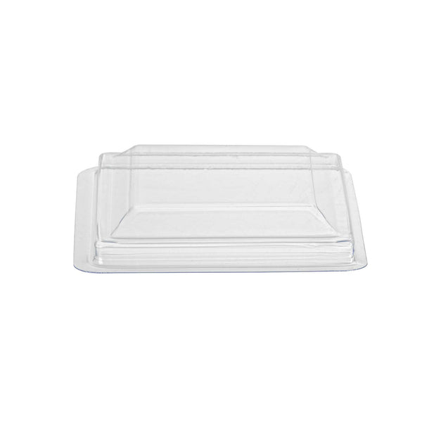 Restaurantware Mini Serve Square Clear Plastic Lid - Fits Mini Kova Cup - 100 Count Box
