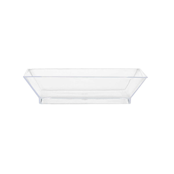 Restaurantware Mini Serve Square Clear Plastic Mini Modern Plate - 2 1/2" X 2 1/2" X 1/2" - 100 Count Box