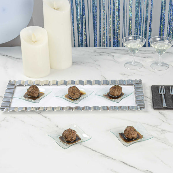 Restaurantware Mini Serve Square Seagreen Plastic Aqua Plate - 3" X 3" - 100 Count Box