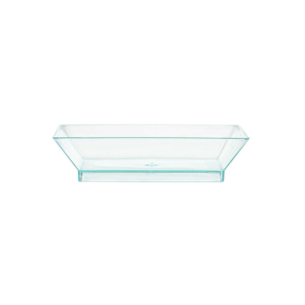 Restaurantware Mini Serve Square Seagreen Plastic Mini Modern Plate - 2 1/2" X 2 1/2" X 1/2" - 100 Count Box