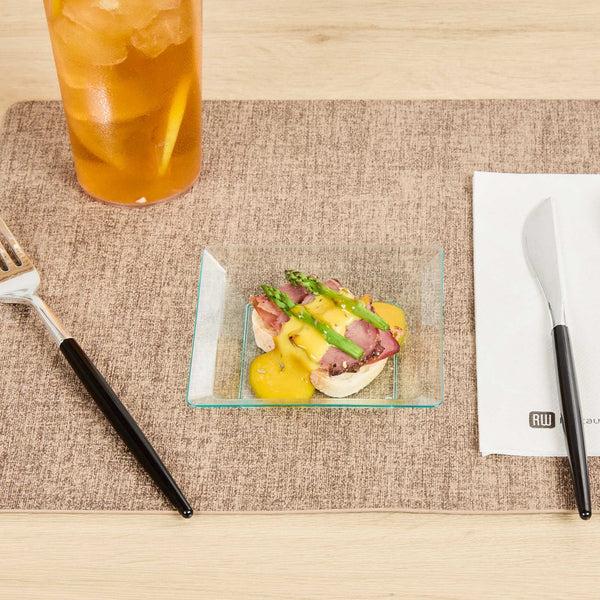 Restaurantware Mini Serve Square Seagreen Plastic Plate - 4 1/4" X 4 1/4" X 1/2" - 100 Count Box