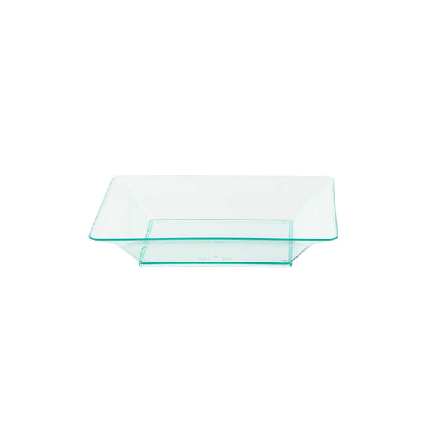 Restaurantware Mini Serve Square Seagreen Plastic Plate - 4 1/4" X 4 1/4" X 1/2" - 100 Count Box