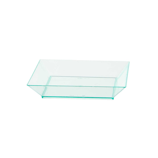 Restaurantware Mini Serve Square Seagreen Plastic Small Modern Plate - 4" X 4" X 1/2" - 100 Count Box