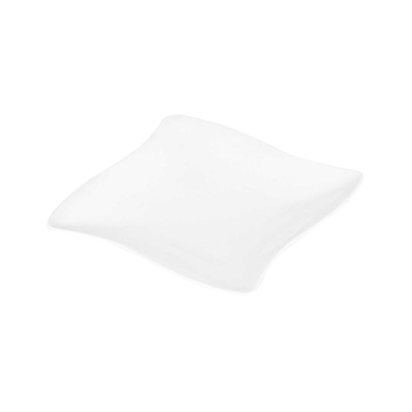 Restaurantware Mini Serve Square White Plastic Aqua Plate - 3" X 3" - 100 Count Box