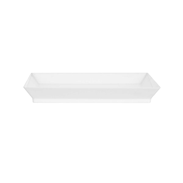 Restaurantware Mini Serve Square White Plastic Medium Modern Plate - 5" X 5" - 100 Count Box