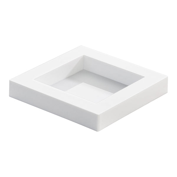 Restaurantware Mini Serve Square White Plastic Mini Cubic Plate - 2 1/2" X 2 1/2" - 100 Count Box
