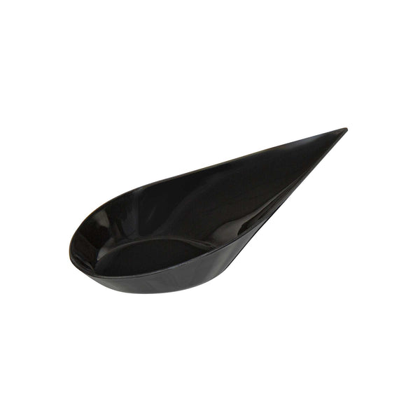 Restaurantware Mini Serve Teardrop Black Plastic Spoon - 4" X 2" X 1/2" - 100 Count Box