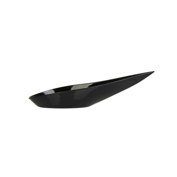 Restaurantware Mini Serve Teardrop Black Plastic Spoon - 4" X 2" X 1/2" - 100 Count Box