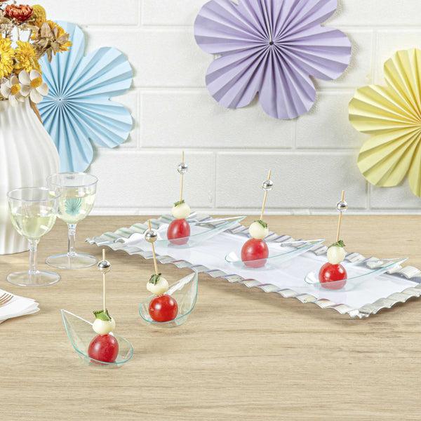 Restaurantware Mini Serve Teardrop Seagreen Plastic Spoon - 4" X 2" X 1/2" - 100 Count Box