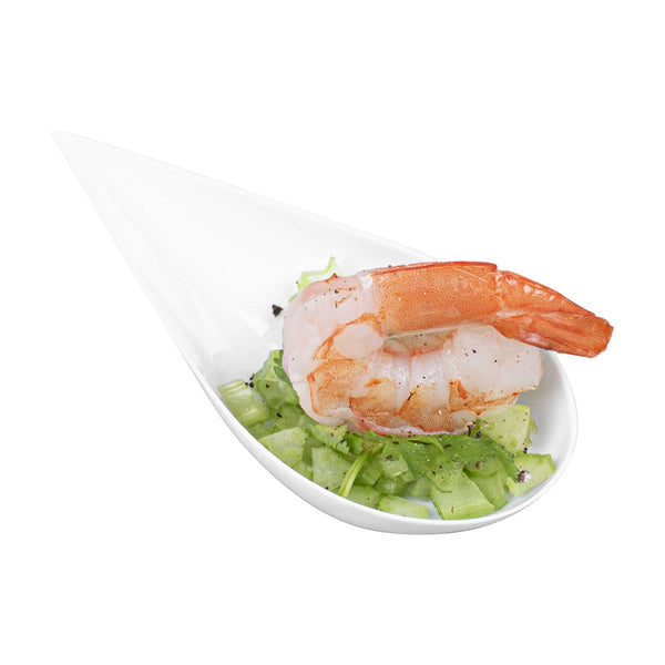 Restaurantware Mini Serve Teardrop White Plastic Spoon - 4" X 2" X 1/2" - 100 Count Box