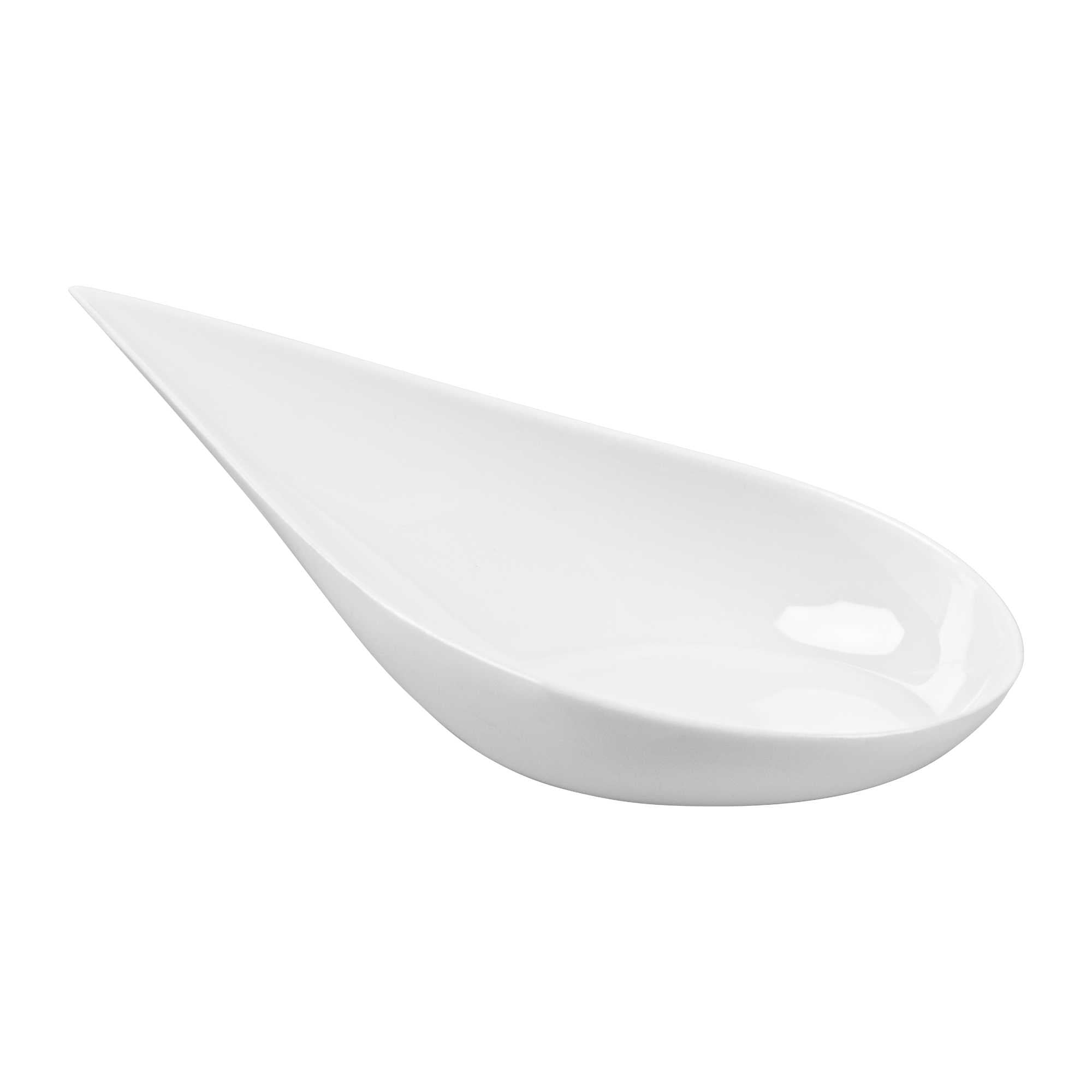 restaurantware Mini Serve Teardrop White Plastic Spoon - 4" x 2" x 1/2" - 100 count box